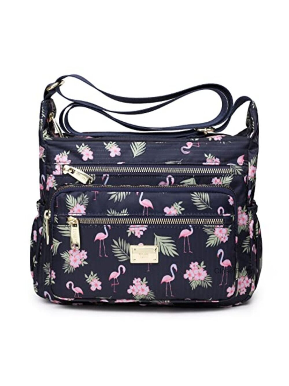 Women Shoulder Handbag Roomy Multiple Pockets Lightweight Nylon Tote Satchel